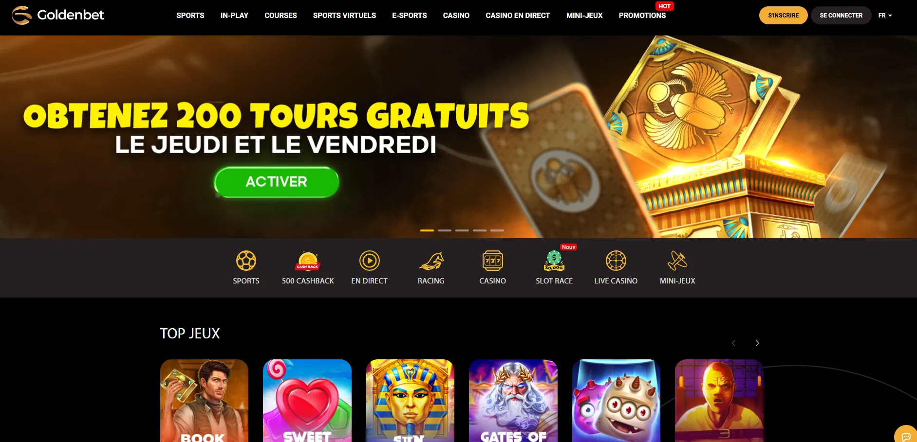 Aperçu du site Goldenbet