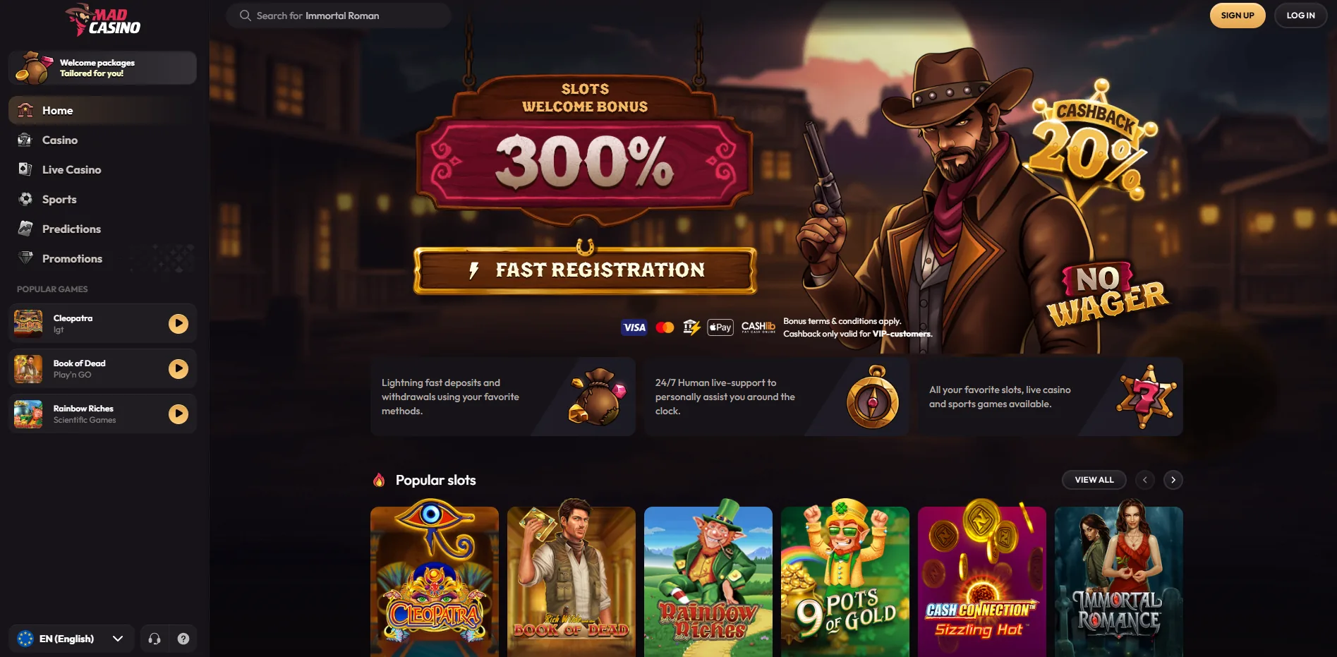 Aperçu du site MadCasino